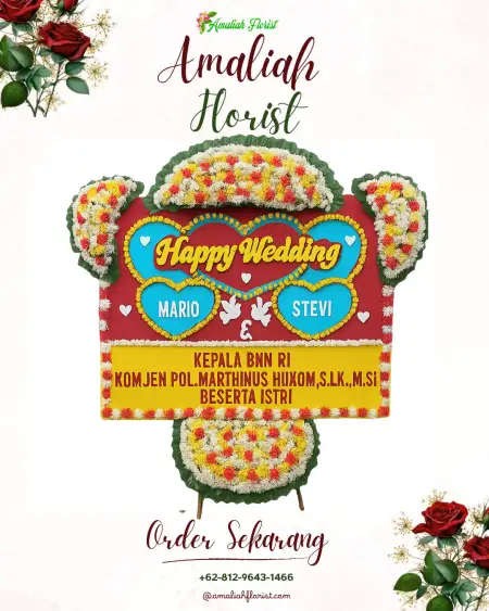 Papan Bunga Pernikahan Toma